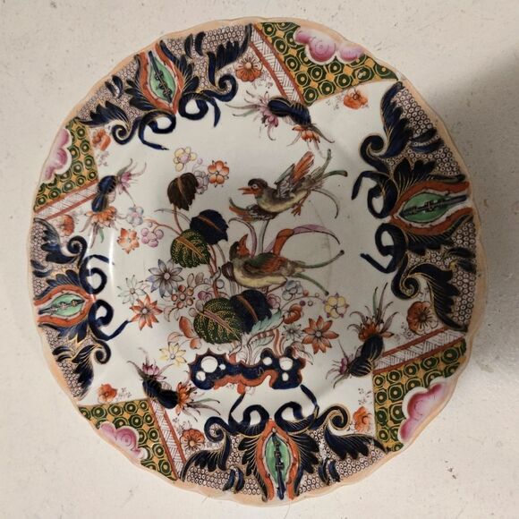 Masons C1850s Floral And Birds Ironstone Plate 9" - Picture 1 of 12